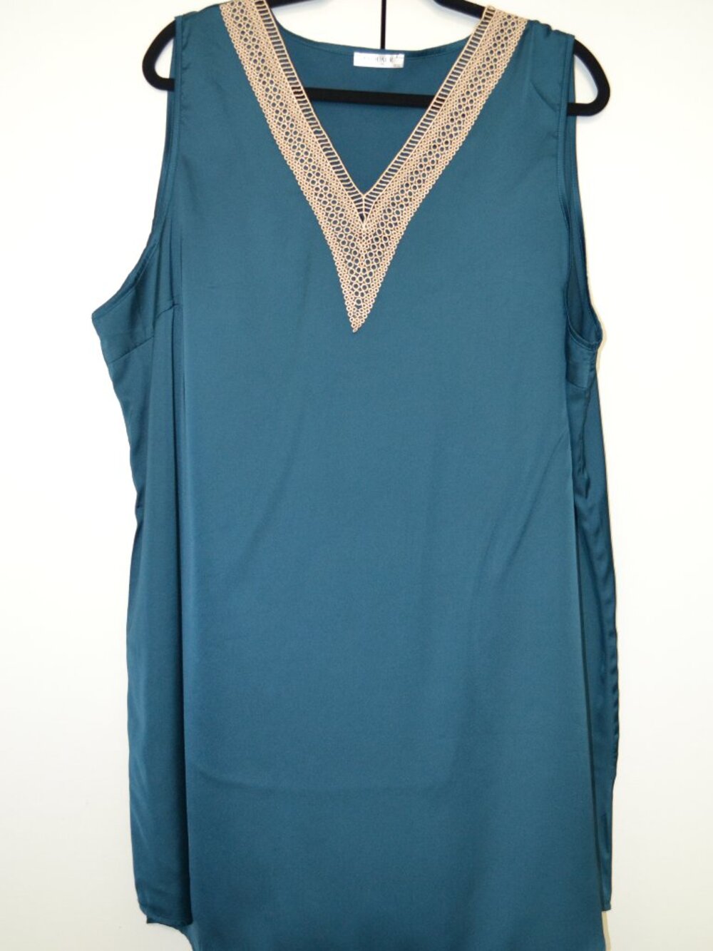 Ekouaer Women’s Sleeveless Lace Trim Nightgown – Teal – Size 3XL - Picture 2 of 6